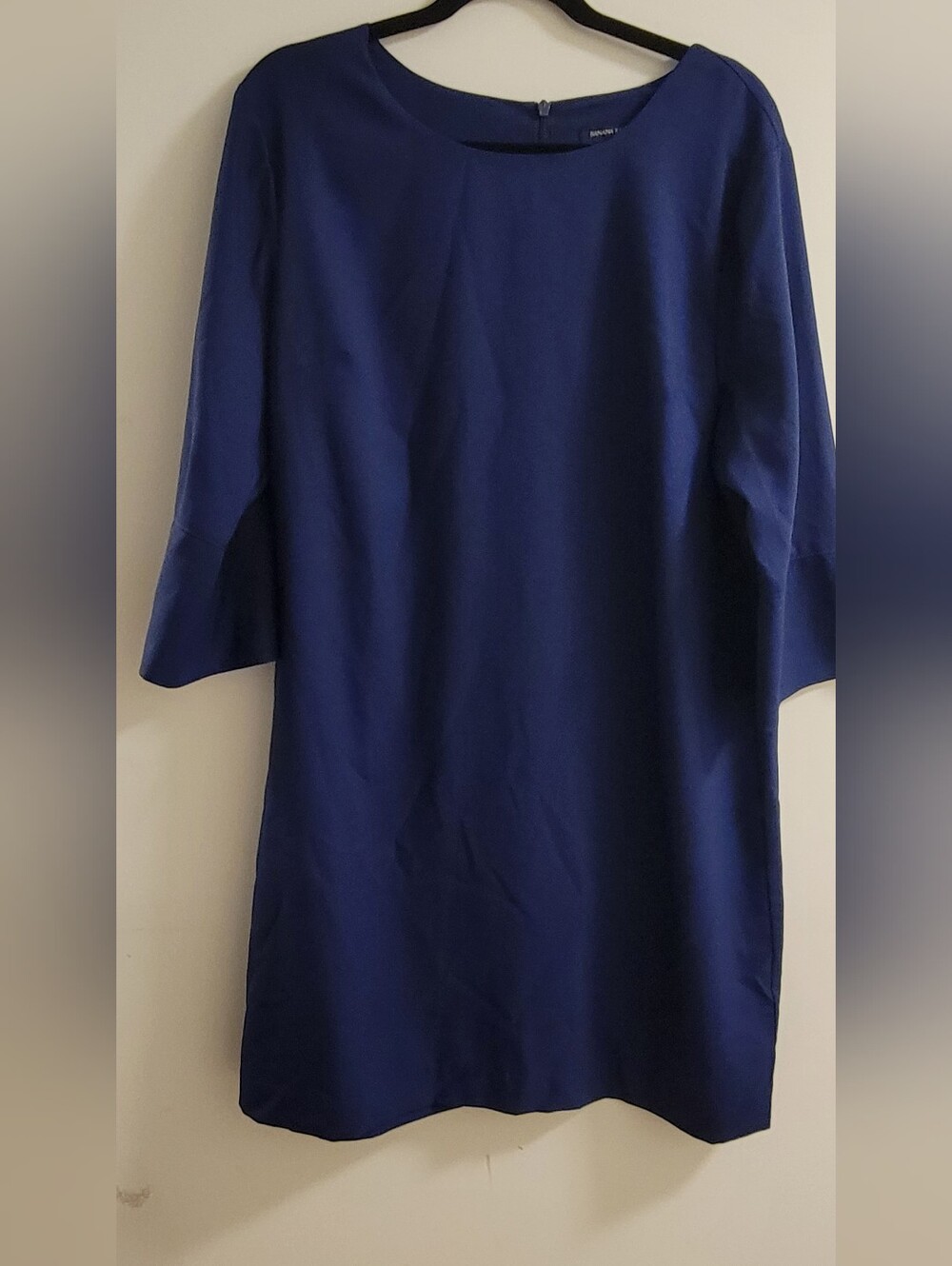 Banana Republic Deep Navy Long Sleeve Sheeth Dress Size 18(but Small) - Picture 1 of 4
